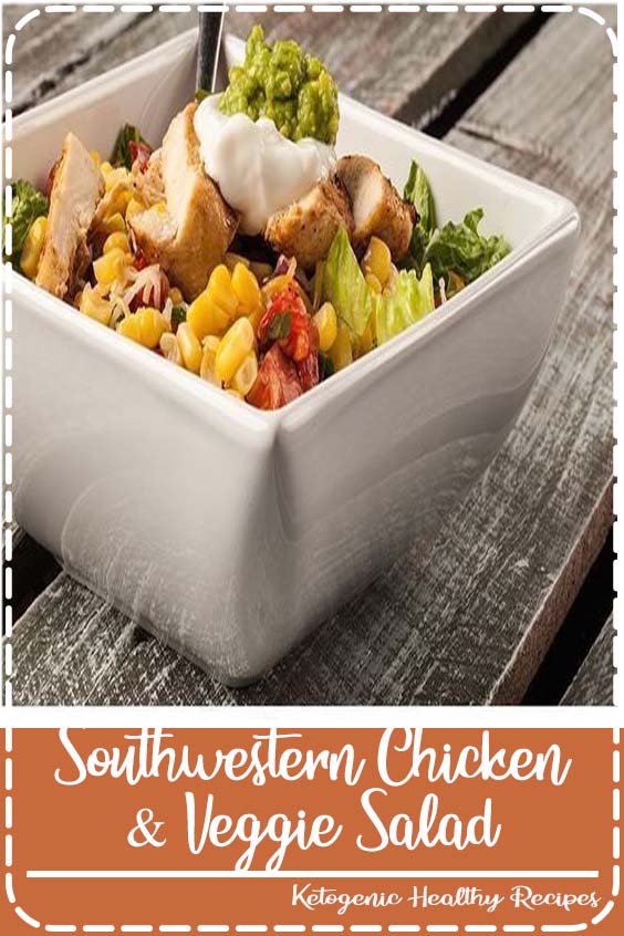 Satisfy all your Tex-Mex cravings with this healthy Southwestern Chicken & Veggie Salad!