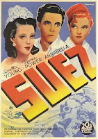 SUEZ. Suecia: 70 x 100 cms. Firma: Eric Rohman. SUEZ. Suez. 1938. Estados Unidos. Dirección: Allan Dwan. Reparto: Tyrone Power, Loretta Young, Annabella, J. Edward Bromberg, Joseph Schildkraut, Henry Stephenson, Sidney Blackmer, Maurice Moscovitch, Nigel Bruce, Sig Ruman, Miles Mander, George Zucco, Leon Ames, Rafaela Ottieano.