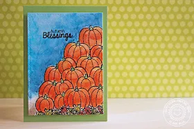 Sunny Studio Stamps: Harvest Happiness Autumn Blessings Fall Pumpkin Card by Eloise Blue