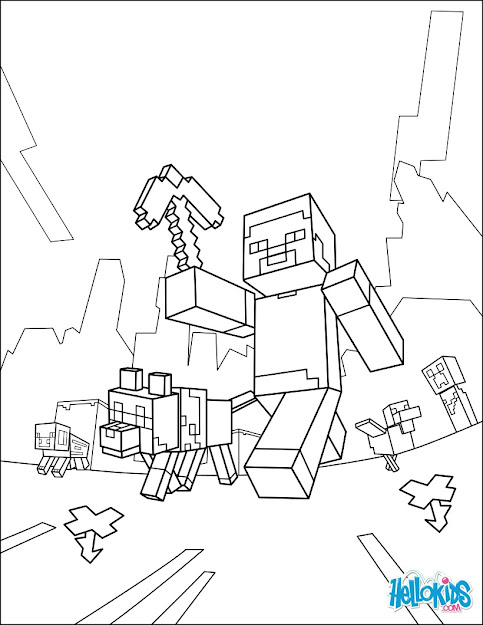Minecraft Coloring Page  Taking Walk