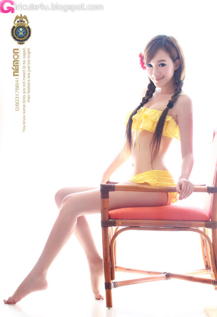 Sun-Xin-Ya-Yellow-Bikini-02-very cute asian girl-girlcute4u.blogspot.com