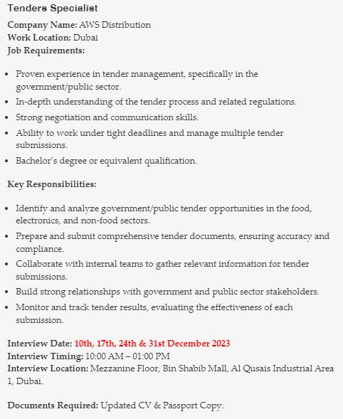 Jobs Interviews In United Arab Emirates