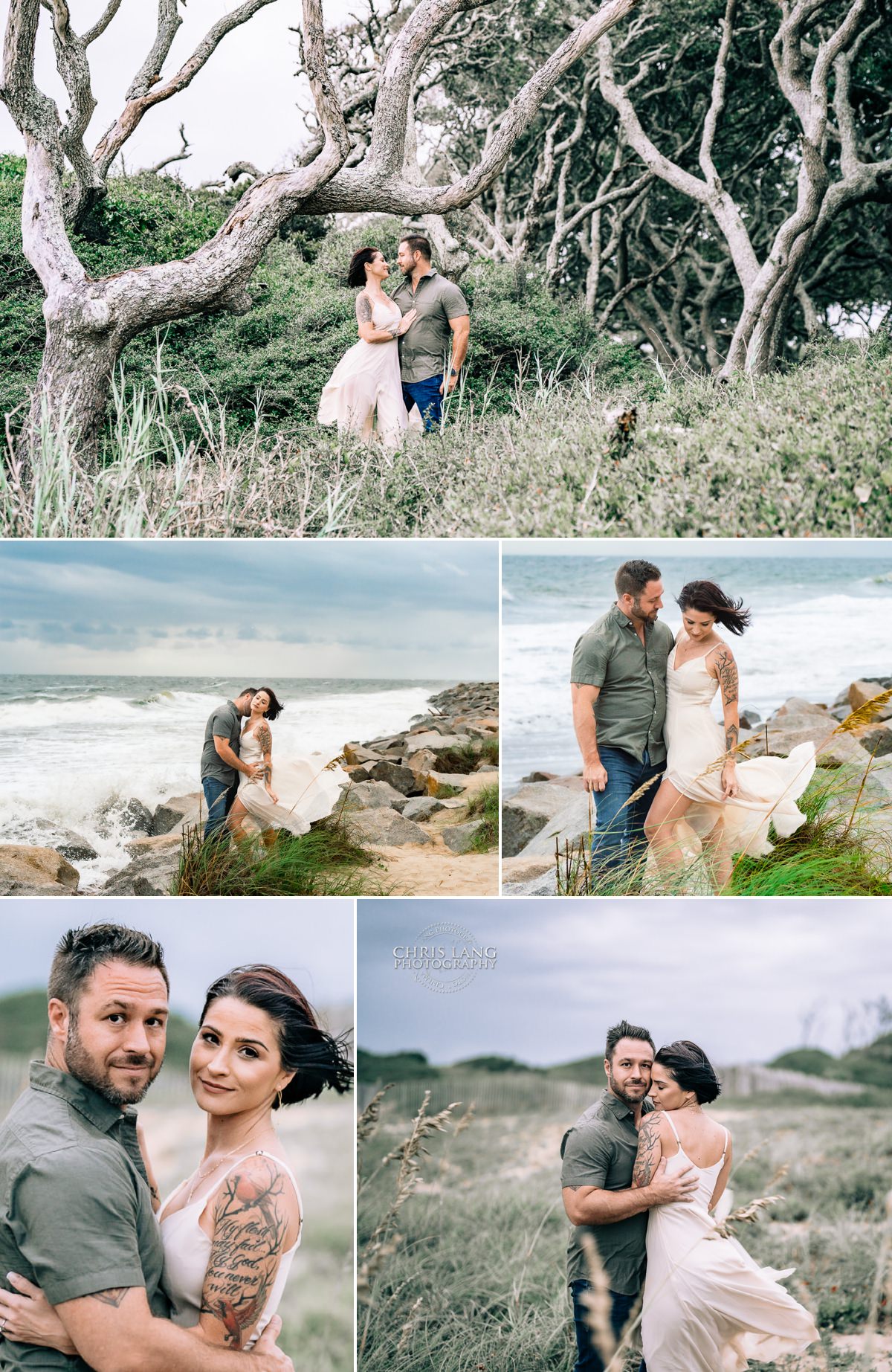 Photo of engages couple at Fort Fisher - Fort Fisher - Engagement Photo -  Engagement Photography - Engagement Photography Ideas - Great Places for engagement  Photos - Chris Lang Photography -