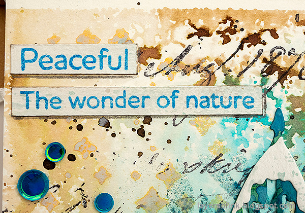 Stamp sentiments with Simon Says Stamp Forest Scenery.