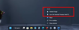 Menghapus Recent File Microsoft Word Pada Taskbar Windows