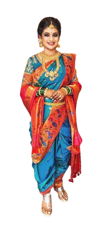 Blue Saree With Blouse, HD Png Download , Transparent Png Image