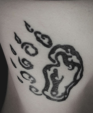 Paw Hip Bone Tattoo by PopFuzz Neko Tattoo Kitty Paw Tattoo Paw Print Tattoo