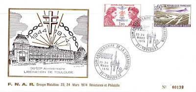 Souvenir philatélique "30eme Anniversaire de la Libération de Toulouse 1974