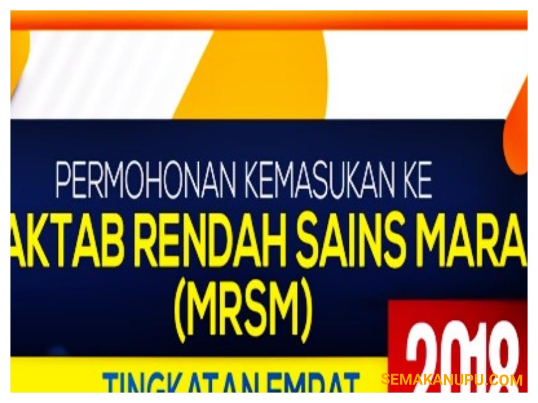 Permohonan Kemasukan MRSM Tingkatan 4 Ambilan 2020 Online ...