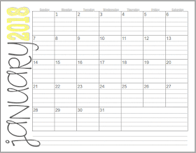 free printable 2018 monthly calendar