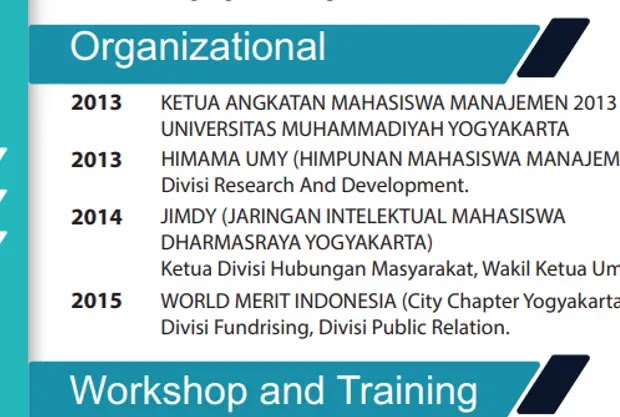 Contoh CV Organisasi