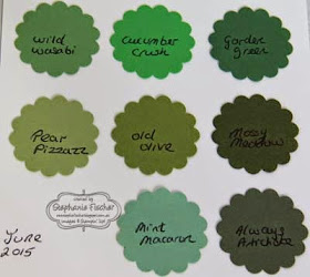 Stampin' Up! new in-colours 2015-17 green, comparison