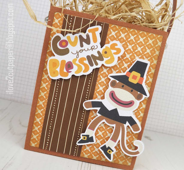 Sock Monkey, Pilgrim, Thanksgiving, Gift Bags, ilove2cutpaper,  Print and Cut, svg, cutting files, templates, 