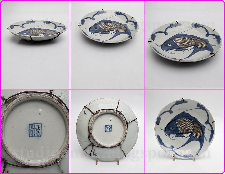 STUDIO ANTIQUE CHINESE PORCELAIN BLUE AND WHITE DISH QING 