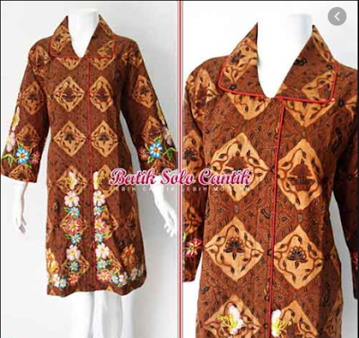 model baju kerja batik Bordir Sogan kombinasi