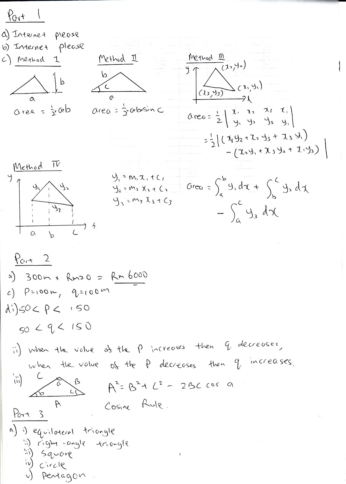 SPM Additional Mathematics (Add Math) Project Work Answers 