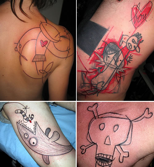 Cartoon tattoo art Cartoon tattoo art at 653 AM