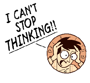 01-Can't stop thinking cartoon-lateral thinking-idea