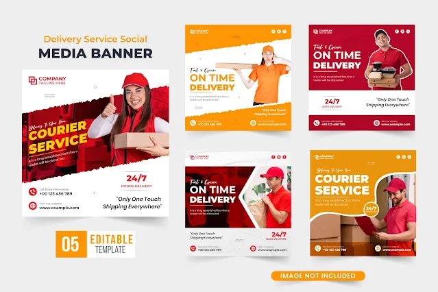 Home delivery service template vector free download