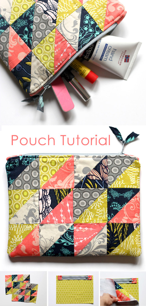 Patchwork Zipper Pouch Tutorial