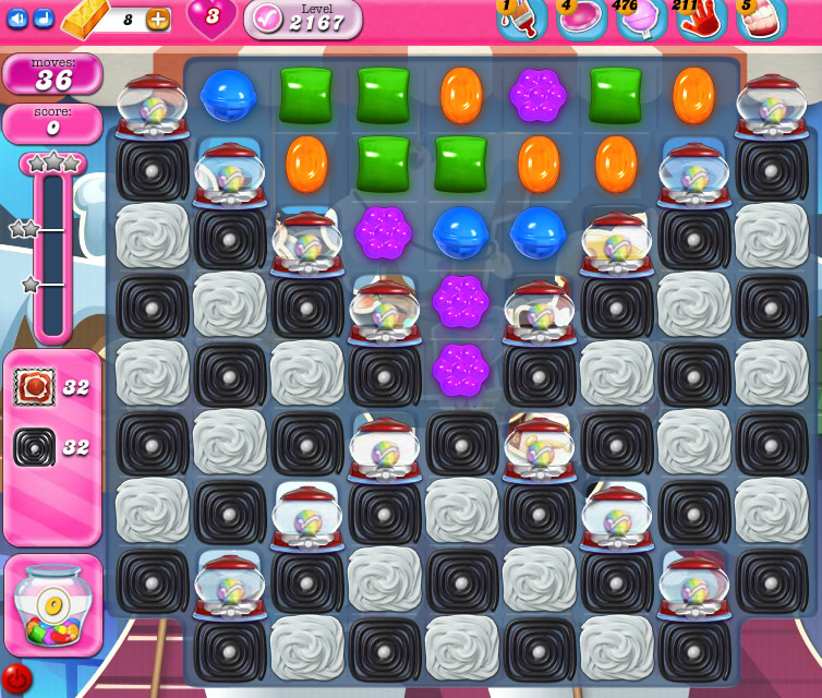 Candy Crush Saga level 2167