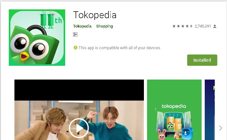 Aplikasi Tokopedia