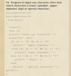 Lower upper alphabet  digit and special character program