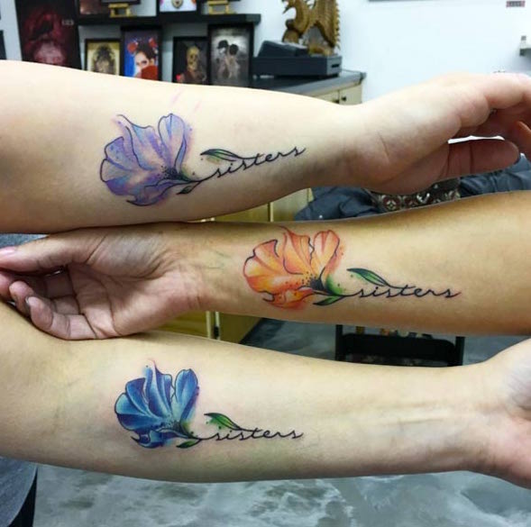 Estes correspondência floral irmã tatuagens