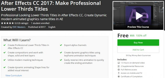 [100% Off] After Effects CC 2017: Make Professional Lower Thirds Titles| Worth 55$