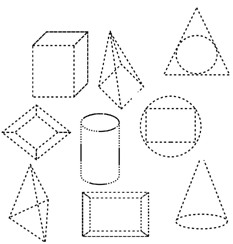 Tracing Shapes Worksheets for Kindergarten