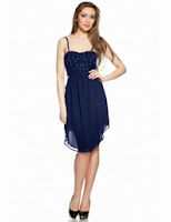 Rochie asimetrica corset tinte bleumarin