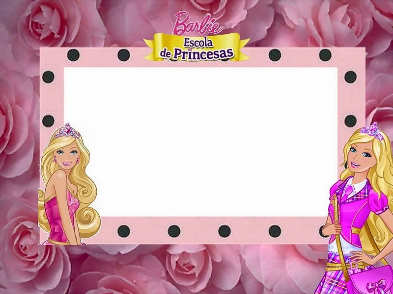 Barbie Princess School Free Printable Invitations, Labels or Cards.