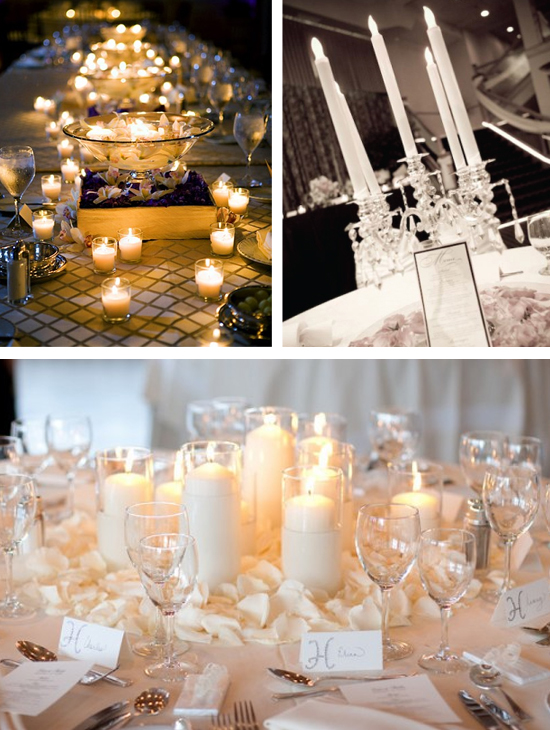 Don't be afraid to mix candle wedding centerpieces in with any of the other