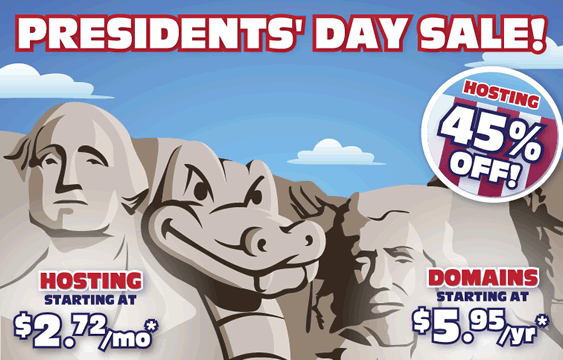 HostGator Presidents' Day Sale - 45% Off!