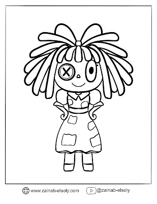 Ragatha free coloring page.Ragatha is one of the main characters in "The Amazing Digital Circus,"