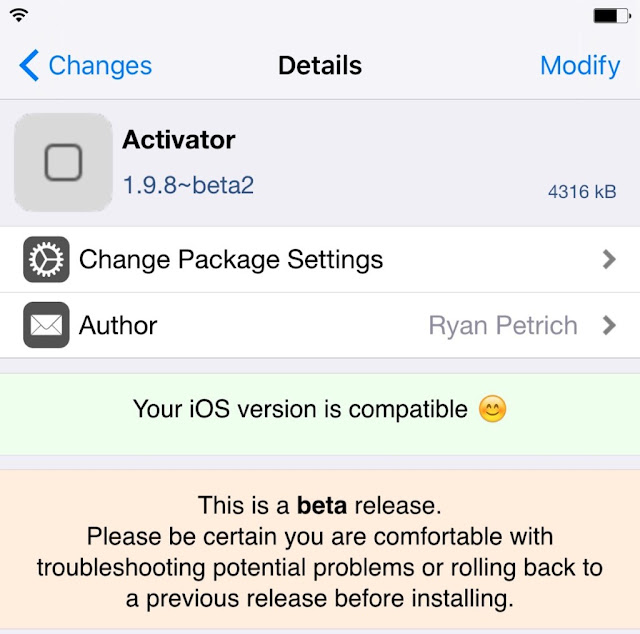 Ryan Petrich phát hành Activator 1.9.8 beta 2 với các thiết lập điều chỉnh độ sáng màn hình mới