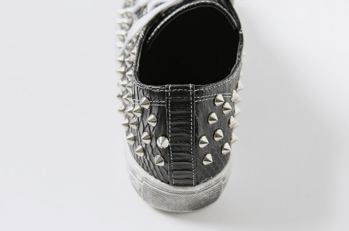 Stud Lace-Up Pleather Sneakers