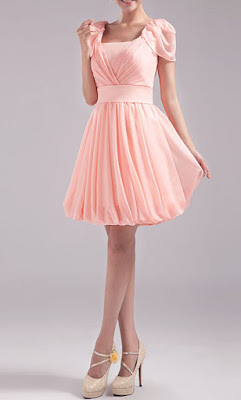 cap sleeves blush prom dresses short