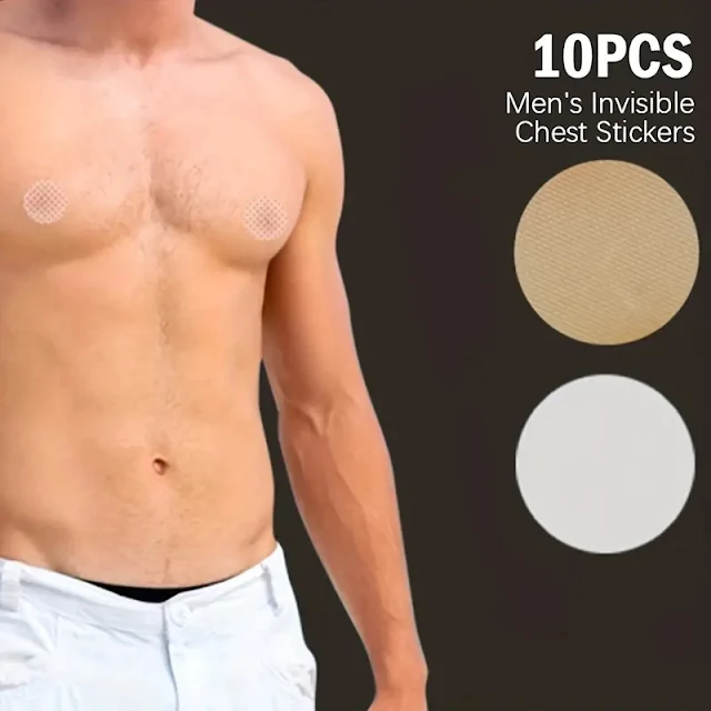 Men Nipple Colors in Two Colors - Skin Color and White Color