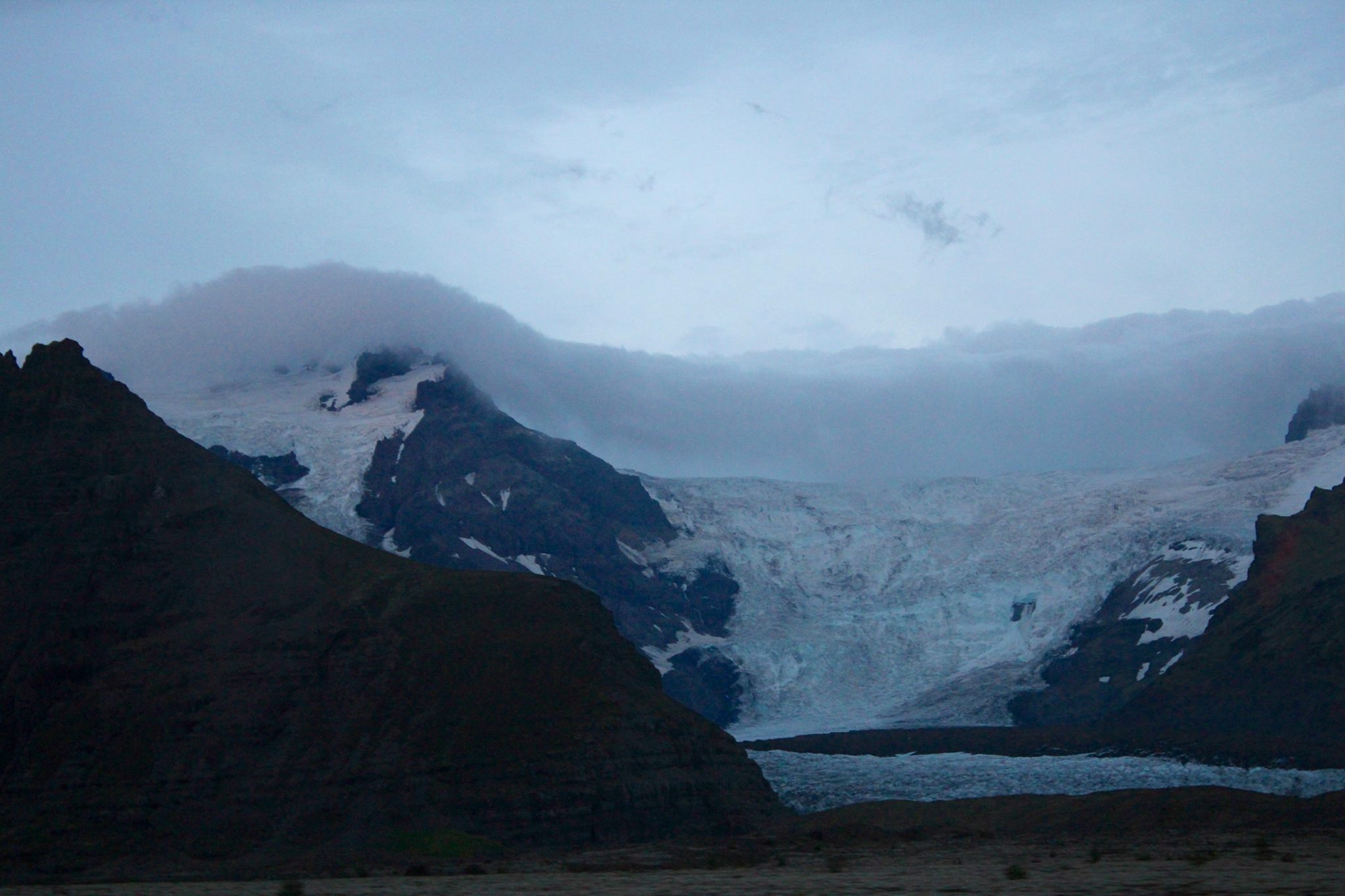 We slept next to this humungous Hvannadalshnúkur peak and glacier when our van heater broke down
