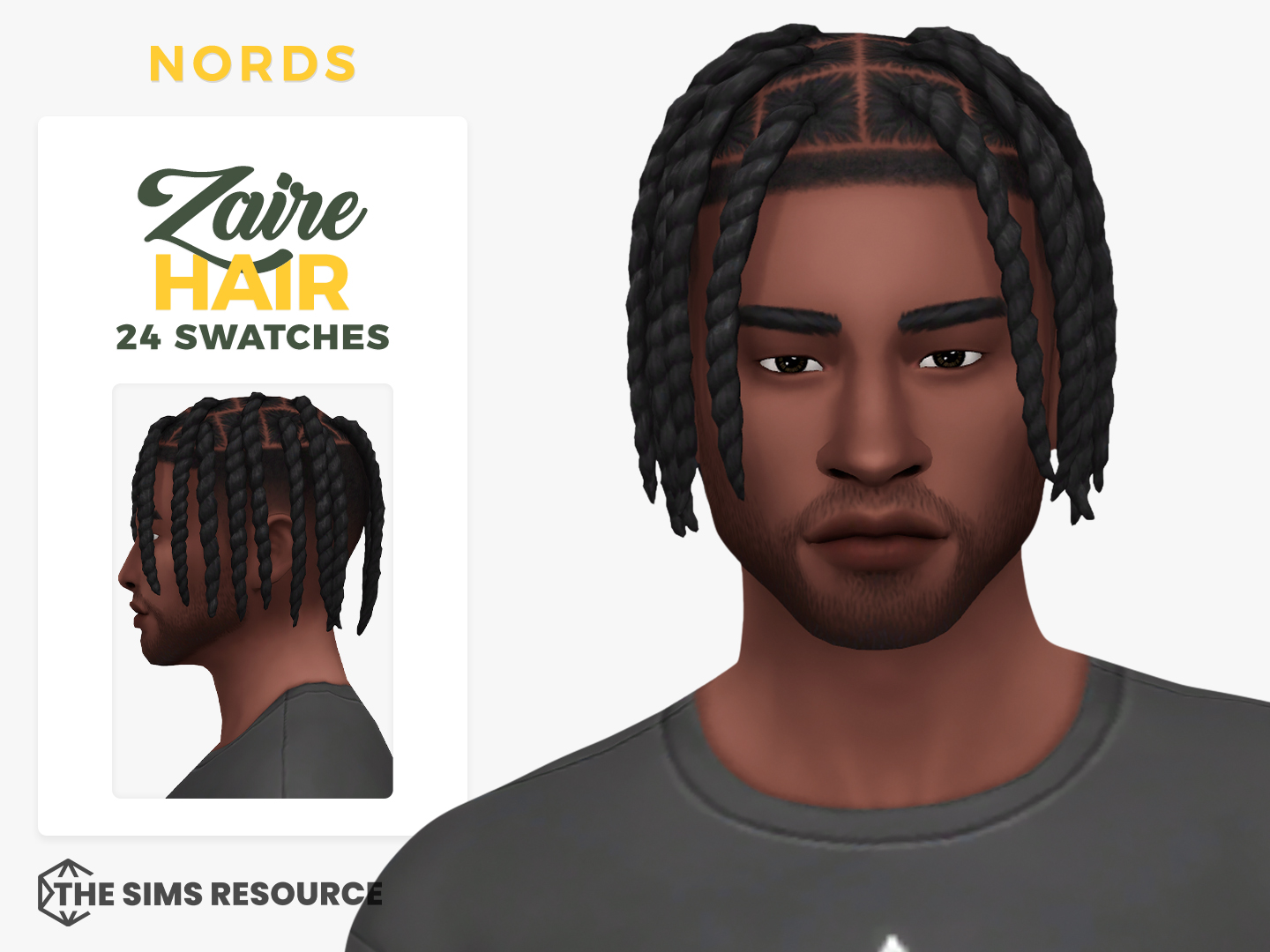 Zaire Sims 4 CC Hair