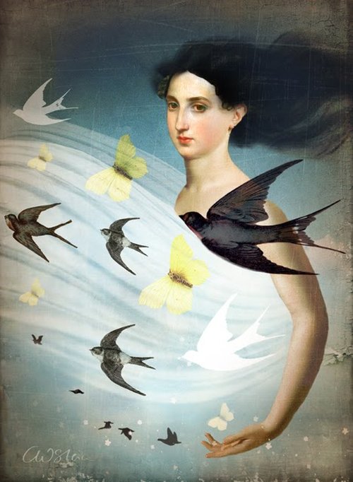 Catrin Welz-Stein  ilustrações surreais estilo vintage fantasia photoshop sonhos oníricos