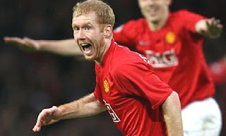 Scholes key become champion, scholes man united, manchester united player, manUtd midfielder, scholes celebration