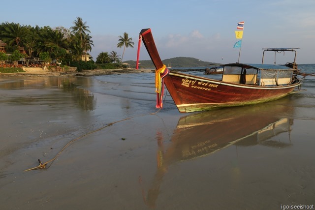 Longtail boat at the beach next to Nakamanda Resort, Klong Muang Beach