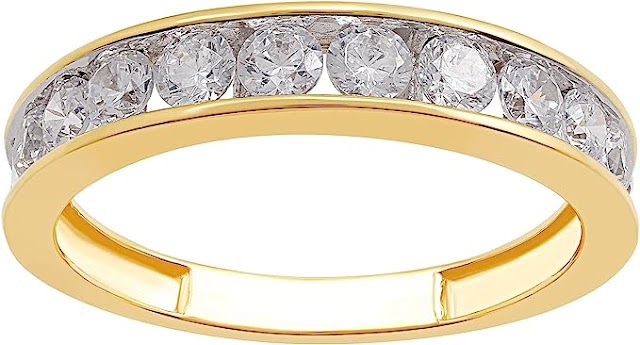 Diamond and 14k gold over sterling silver ring Amazon