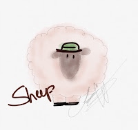 original sketch for crochet sheep