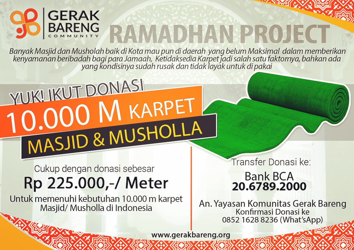 10.000 Meter Karpet Untuk Masjid & Musholla