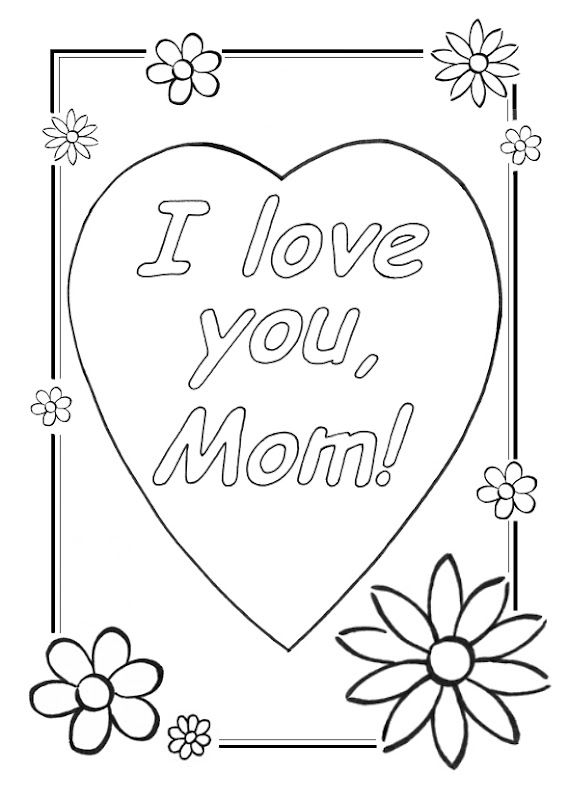 Love You Mom Coloring Page title=