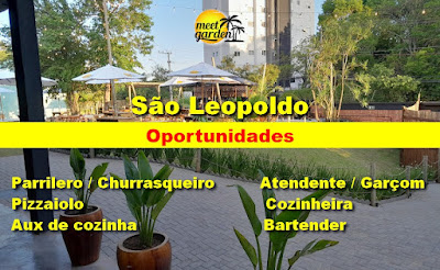 Meet Garden abre vagas para Atendente, Garçom, Auxiliar de Cozinha e outros em São Leopoldo