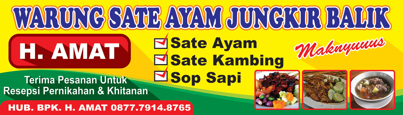 Contoh Desain  Banner Warung  Sate H Amat contoh desain  